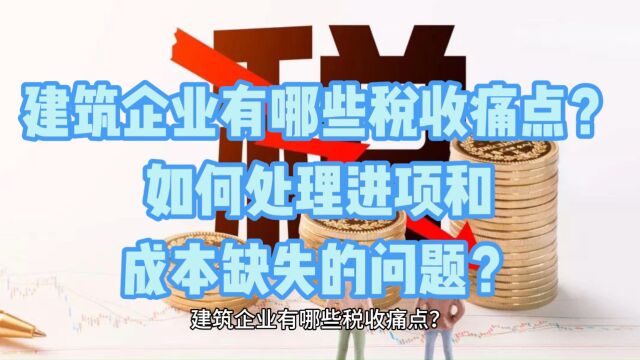 建筑企业有哪些税收痛点?如何处理进项和成本缺失的问题?