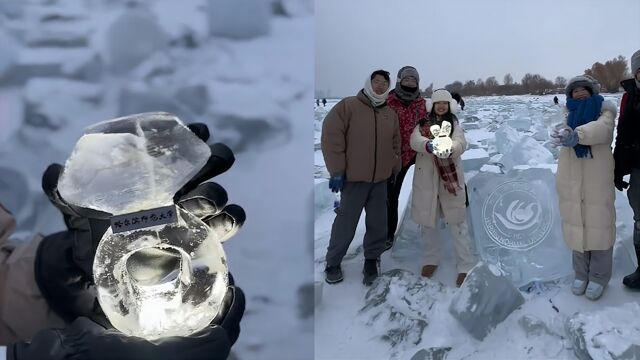 南方小土豆在哈尔滨收获大礼:哈工大学生纯手工打磨超大冰钻戒