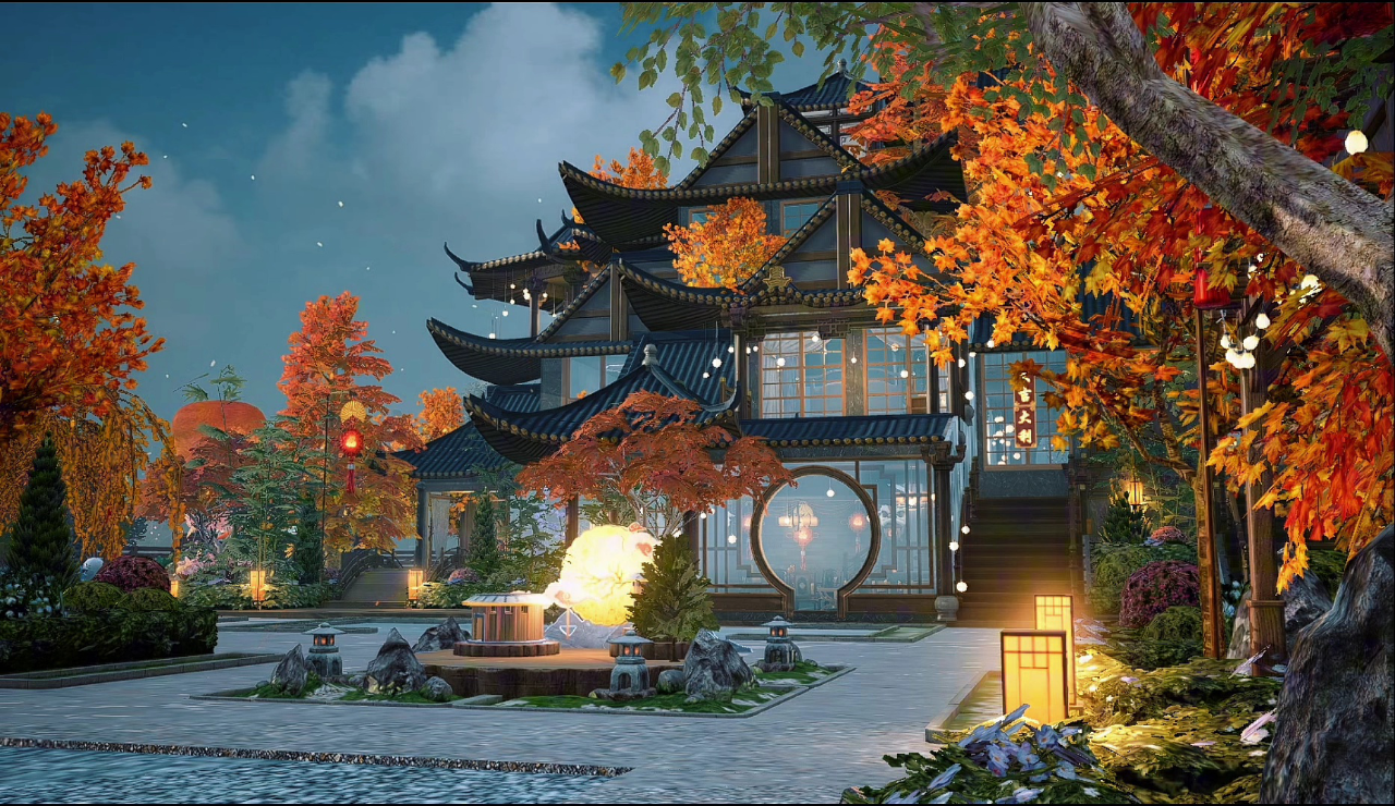 《黎明觉醒:生机》向往的庄园|古风庭院——画一颗心心