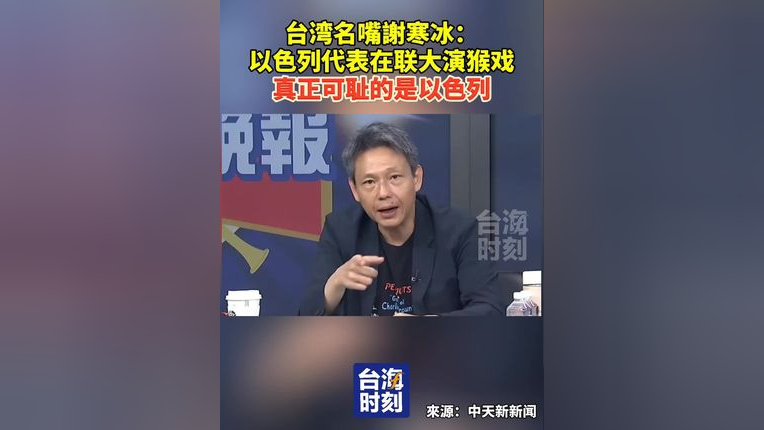 台湾名嘴谢寒冰:以色列代表在联大演猴戏,真正可耻的是以色列!