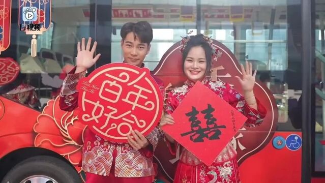 公交变婚车,嘉兴"锦绣良缘号"浪漫启程