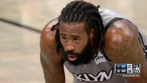 《NBA全场回放》【原声回放】鹈鹕vs篮网第2节 球哥一飞冲天单臂虐筐