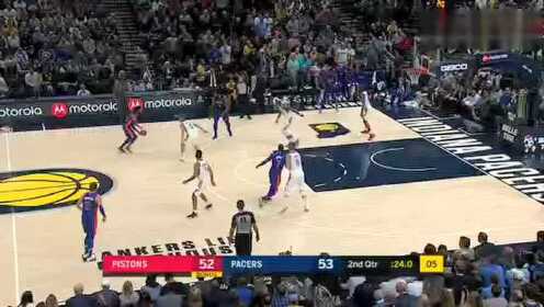 《NBA全场回放》【原声回放】活塞vs步行者第2节 特纳拔地而起双手补扣