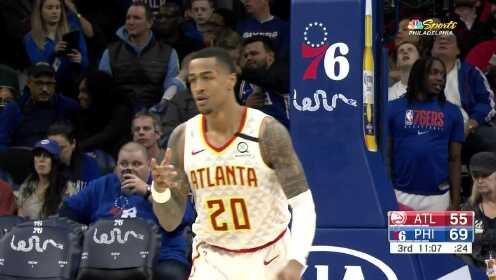 《NBA全场回放》【原声回放】老鹰vs76人第3节 特雷杨华丽三分惊艳全场