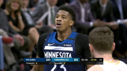 《NBA全场回放》【原声回放】鹈鹕vs森林狼第4节 波尔人缝闪转腾挪隔人上篮奠定胜局