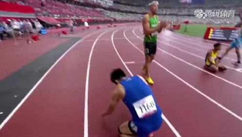邓培程百米11秒85夺冠 破纪录后亲吻地面庆祝胜利