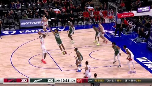 《NBA全场集锦》胳膊长手感也好 布歇中投三连中连取6分