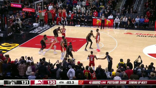 错失绝杀机会 特雷杨最后时刻罚篮2中1比赛进入加时