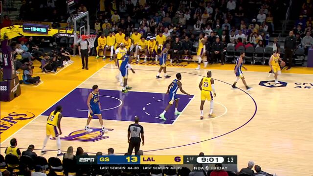 配合默契！詹姆斯人缝妙传助攻浓眉底角三分穿网