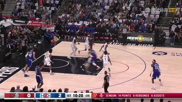 NBA：双星连线！乔治底线球助攻小卡暴扣