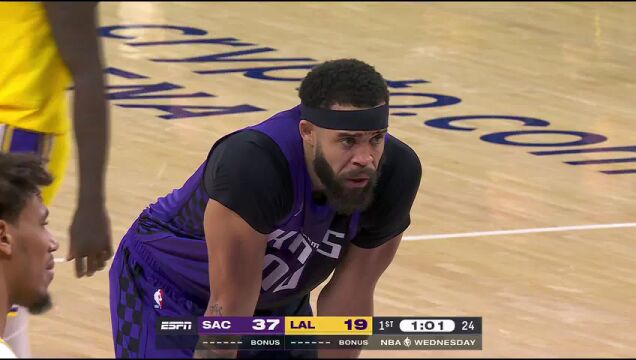 NBA常规赛：国王vs湖人第1节中文解说回放