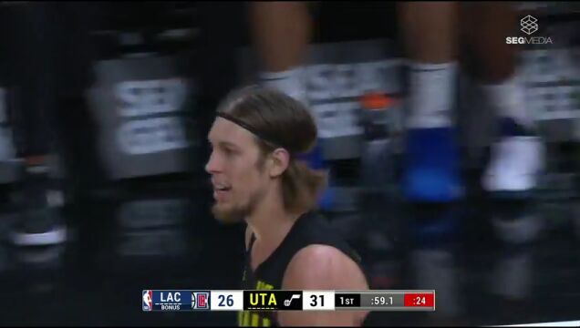 NBA常规赛：快船vs爵士第1节中文解说回放