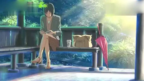 日语版《遇见》配上《言叶之庭》的画面 唯美