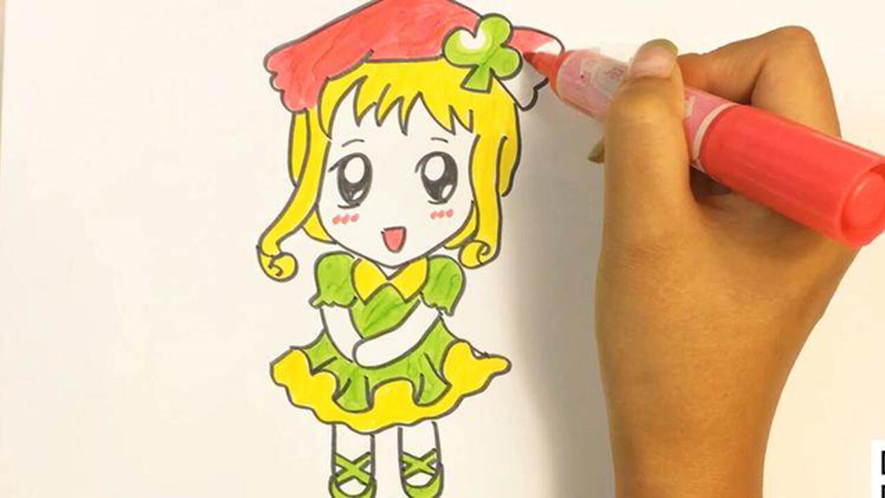 可乐姐姐学画画可爱的小女孩