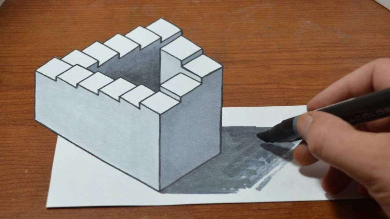 教你如何用3d绘画彭罗斯阶梯