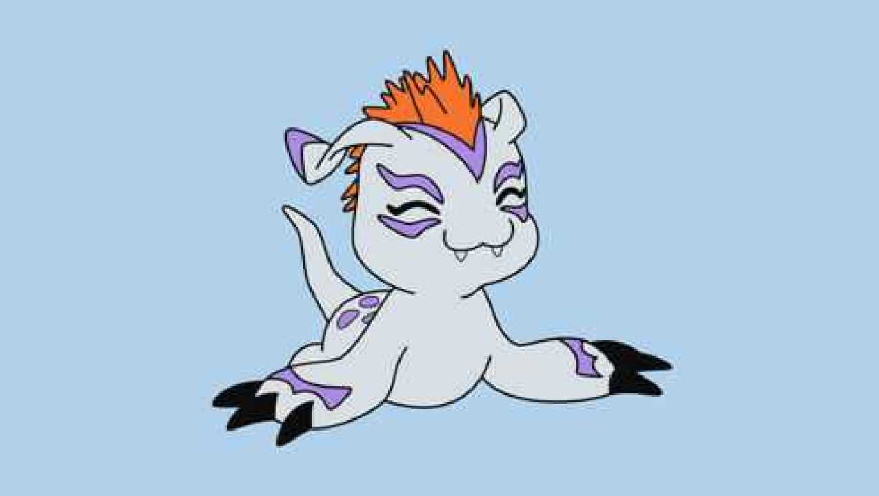 46 数码宝贝之哥玛兽简笔画