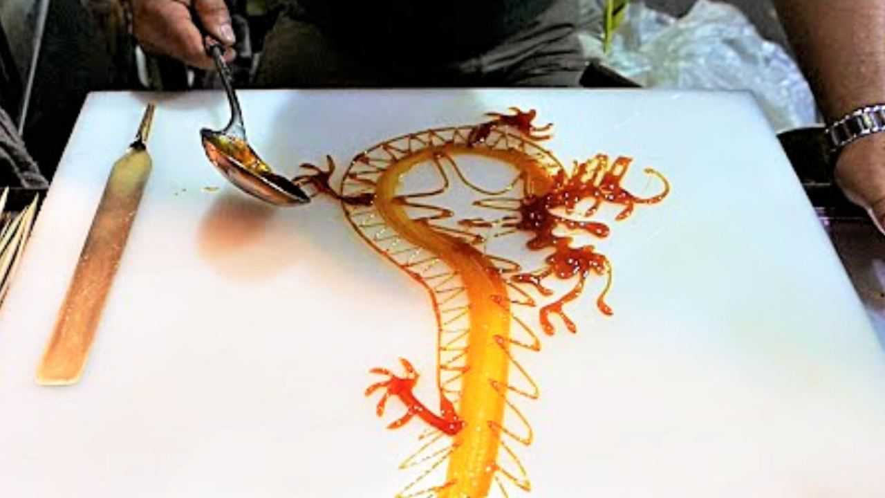 用糖画龙,太厉害了!