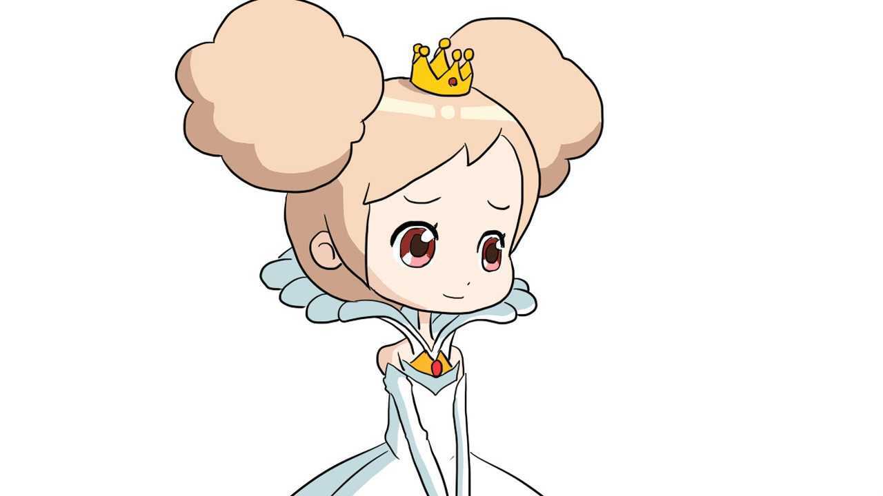 穿着公主裙子的可爱的小花仙夏安安动漫卡通简笔画