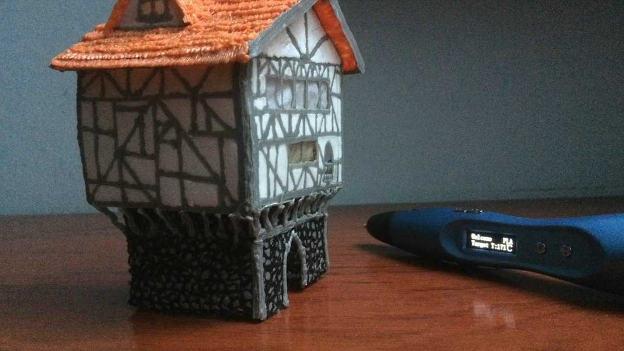 牛人用3d打印笔做的小房子看着精致又好玩