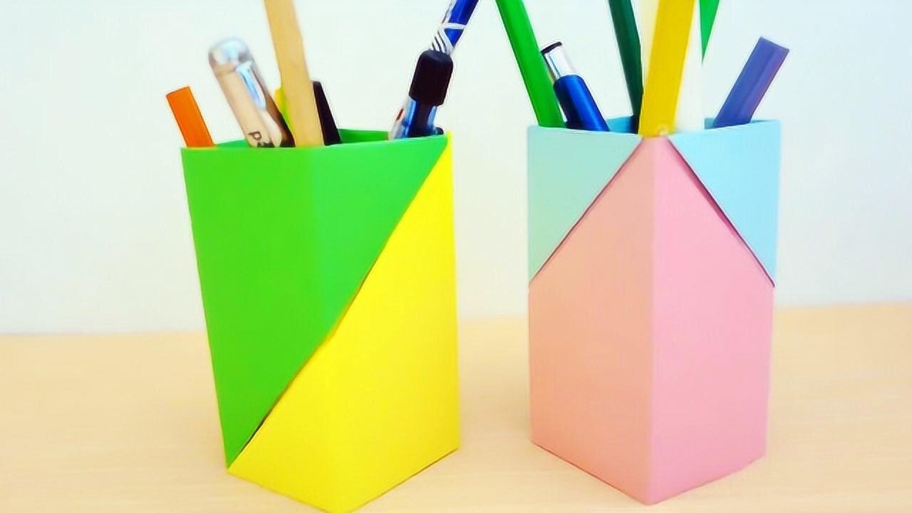 手工折纸大全教你用纸制作一个笔筒