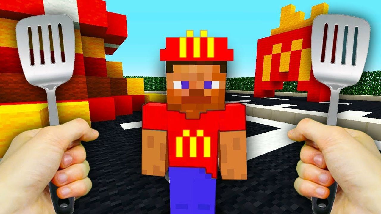 我的世界真人版史蒂夫在麦当劳当送餐员搞笑动画