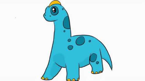 恐龙世界之可爱的雷龙儿童卡通简笔画
