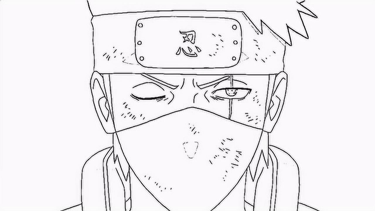 一分钟简笔画 卡卡西超级简单画法!