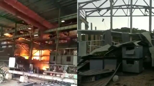 吓人!无锡一厂房爆炸现场火光四射响声震天 已致2人死亡4人送医