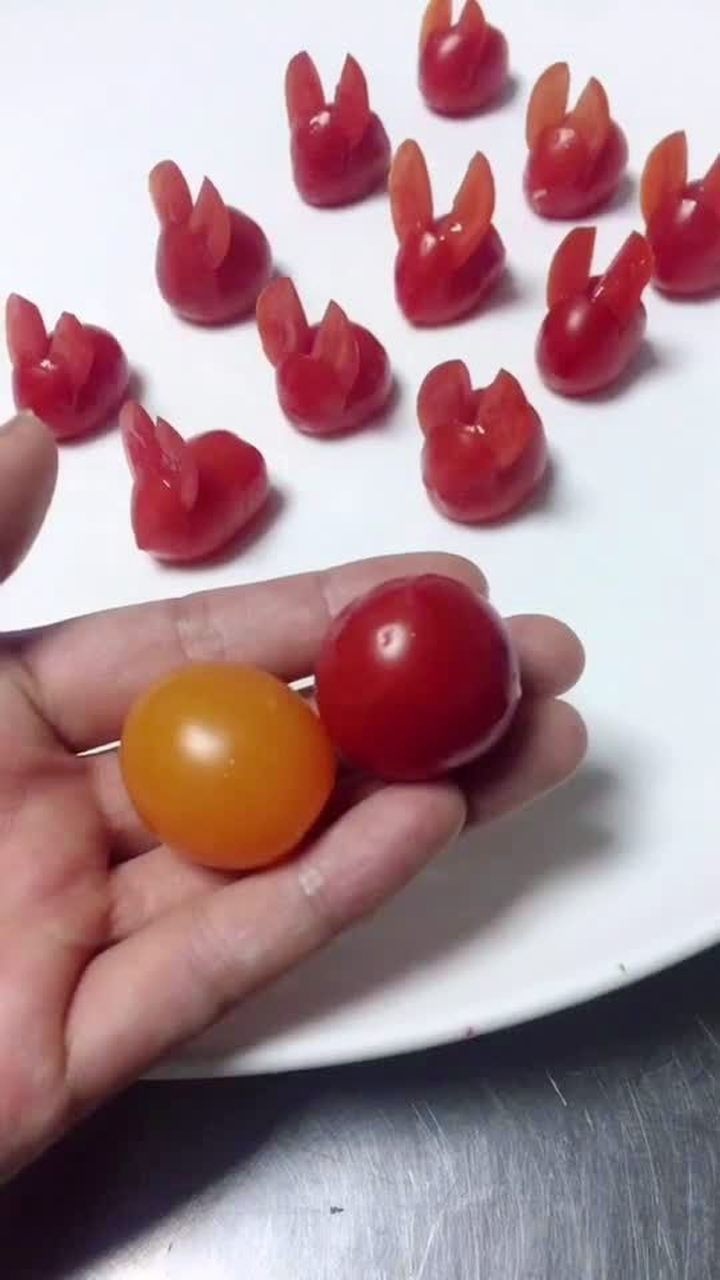 圣女果小兔子切法,简单易学
