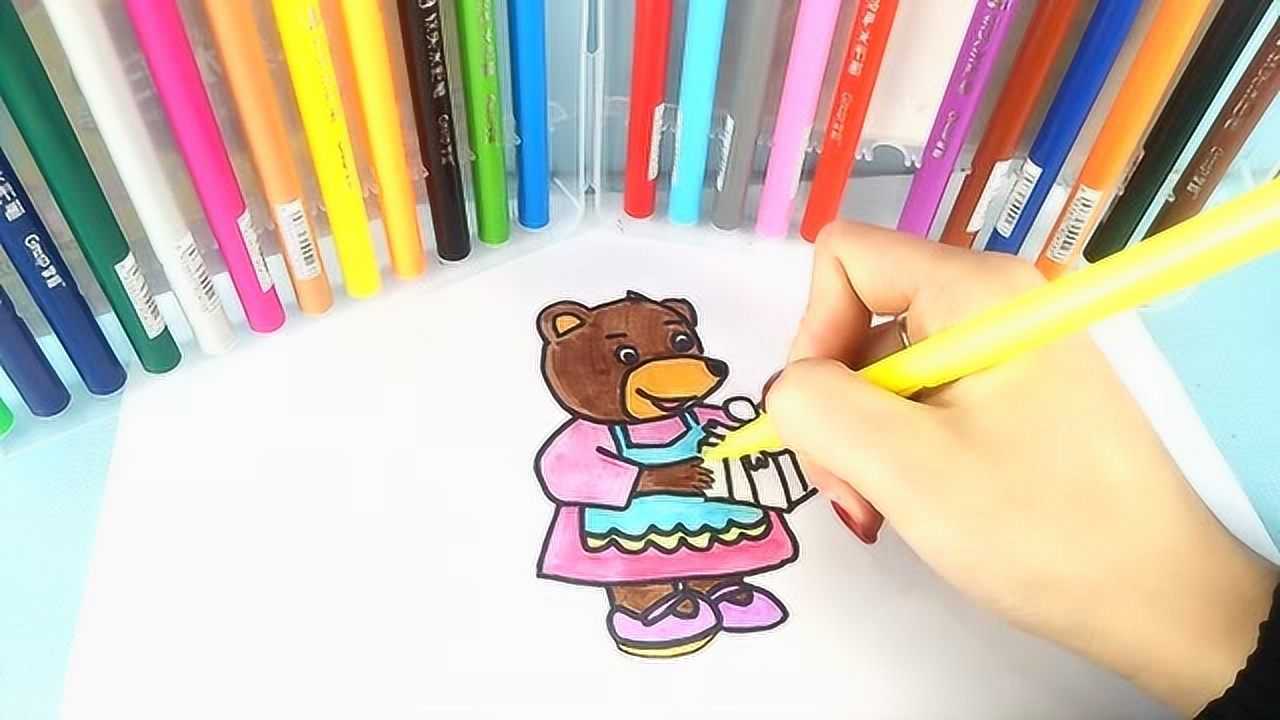 儿童启蒙简笔画,一步一步教你画可爱漂亮的熊妈妈