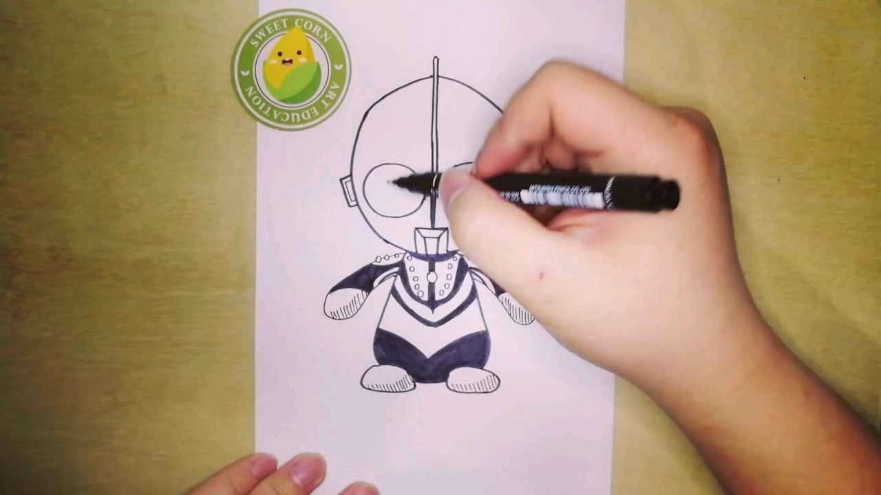 今天教大家画的是q版佐菲奥特曼