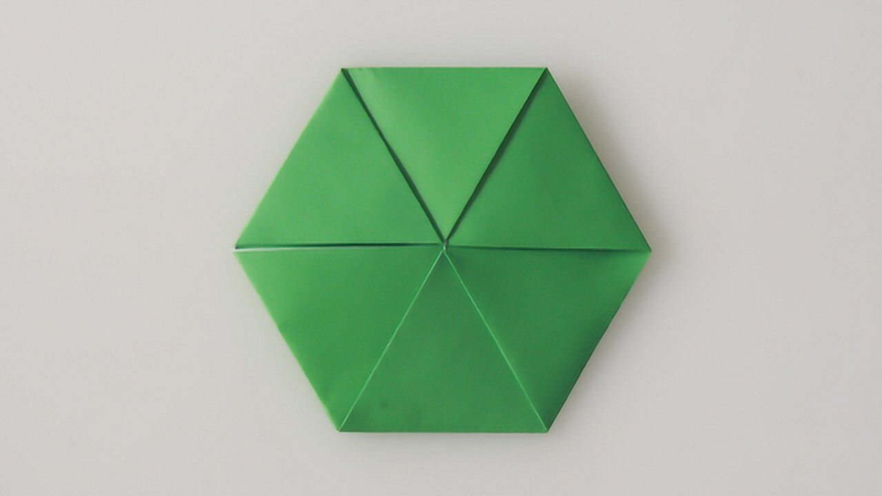 如何折叠一个正六边形,正六边形折纸教程_腾讯视频