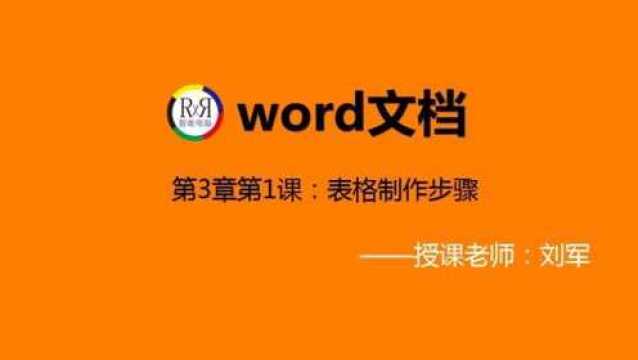 初学者电脑办公软件入门视频教程第3章第1课:word表格制作技巧