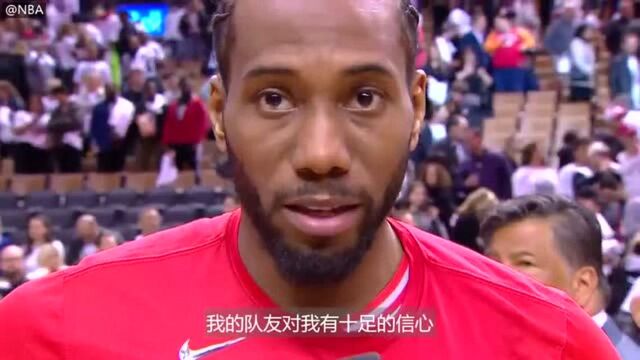 NBA季后赛NBA球员采访伦纳德赛后采访