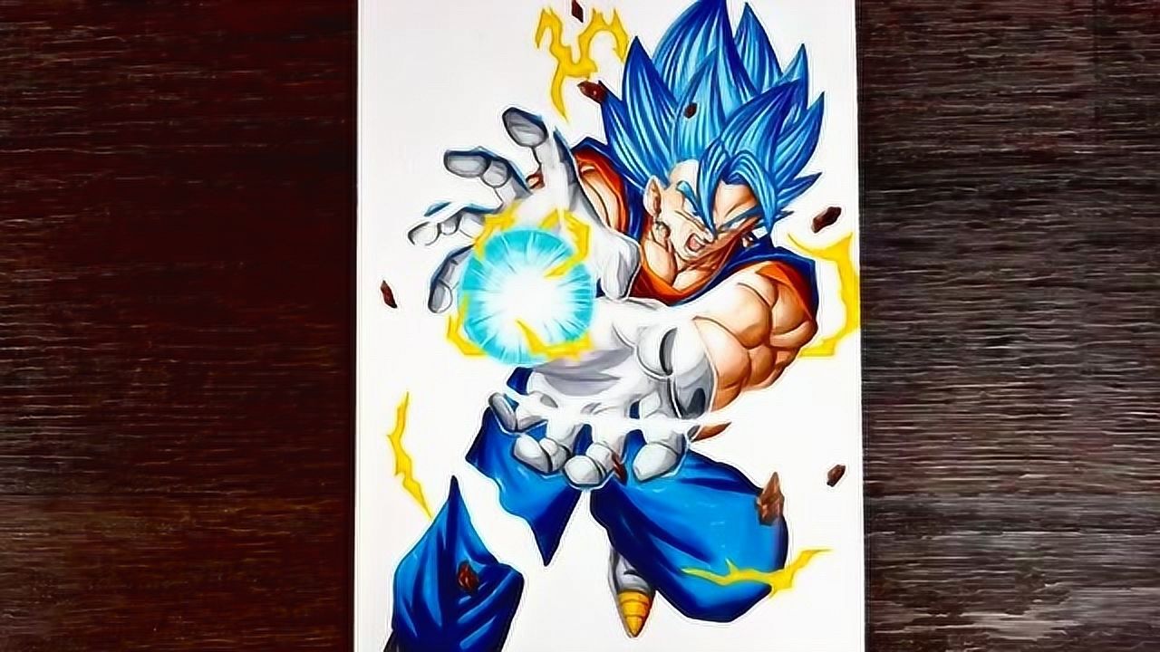 龙珠漫画大神手绘悟吉塔超蓝状态真是酷毙了