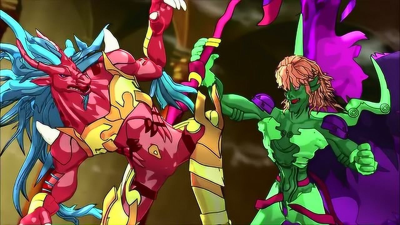 魔弹王暗天使野心勃勃率领手下四大天王对兽王发动袭击