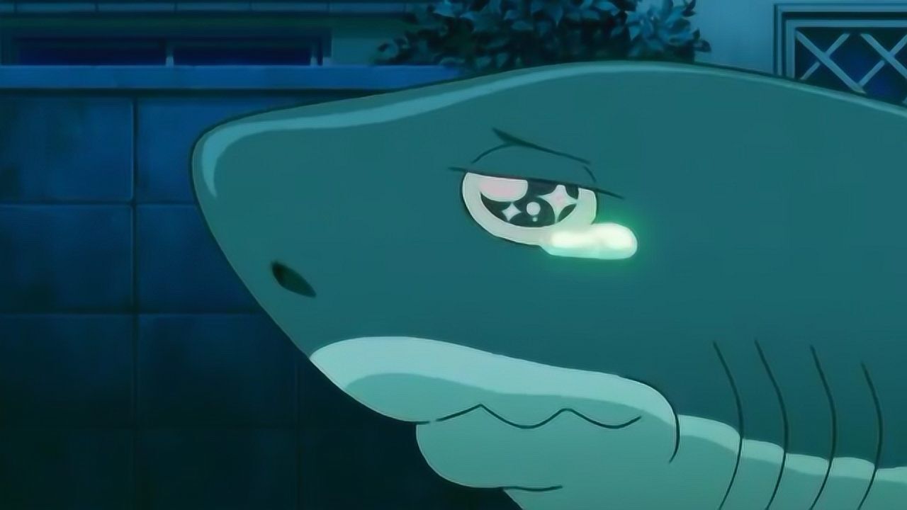 鲨鱼张开血盘大口,哆啦a梦拿出小青蛙做武器,鲨鱼被虐哭了!