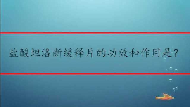 盐酸坦洛新缓释片功效和作用是?