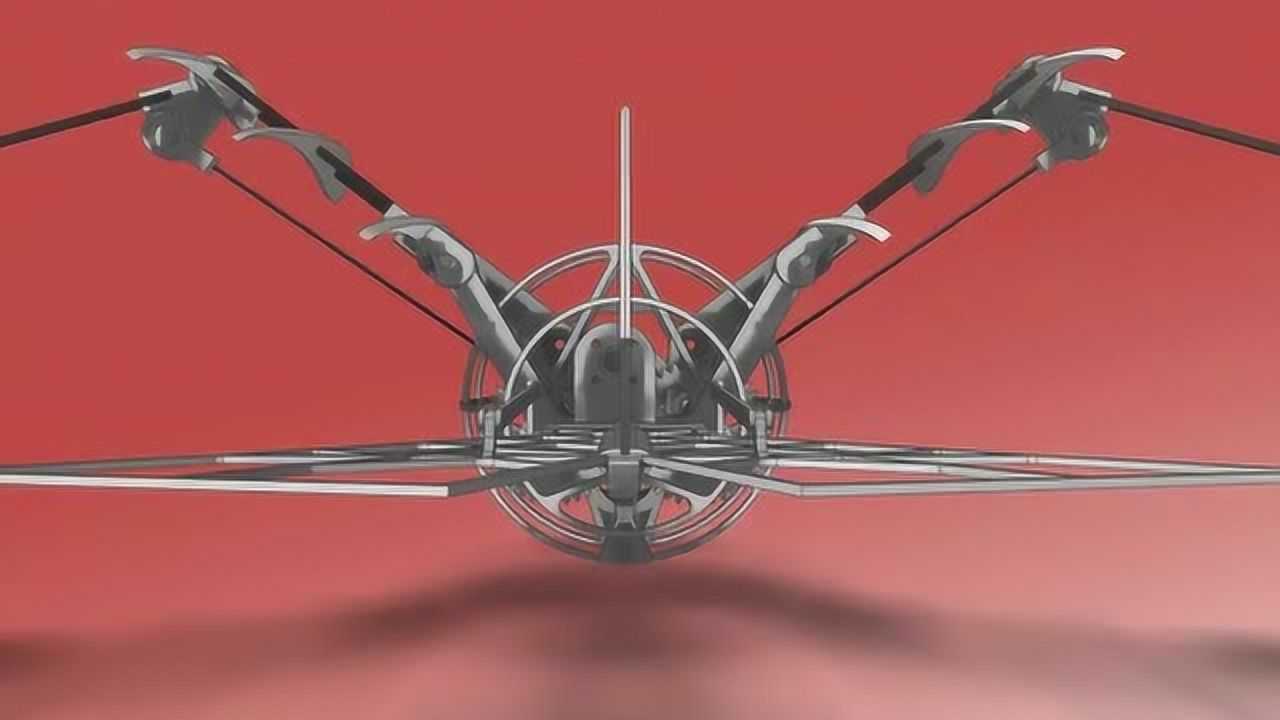 模拟鸟类飞行的机械结构,设计的很是巧妙!