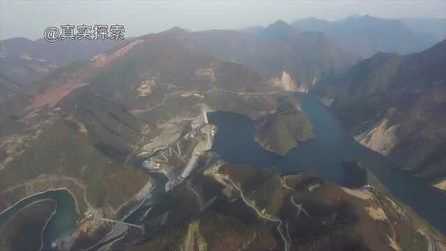 航拍汉江16支流堵河龙背湾 湖北十堰市竹山县