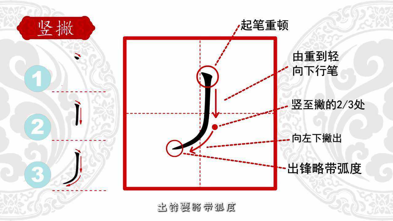 6、思疏学堂硬笔书法基本笔画之竖撇_高清1080P在线观看平台_腾讯视频