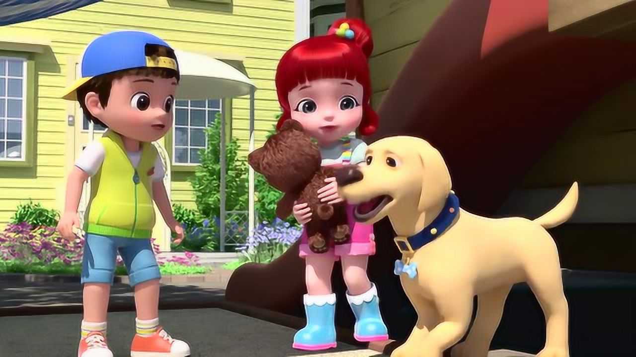 《彩虹宝宝第三季》:彩虹宝宝和狗狗玩游戏,只是狗狗的状态,有点不对