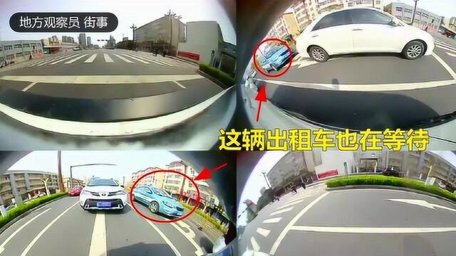 临汾运鑫出租车公司的这辆车竟然无视红绿灯