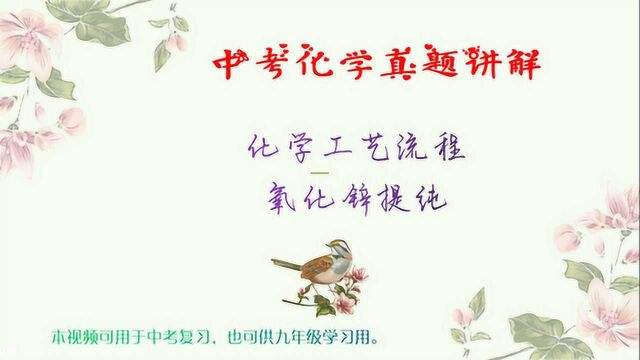 中考化学真题讲解,化学工艺,你会提纯氧化锌吗?