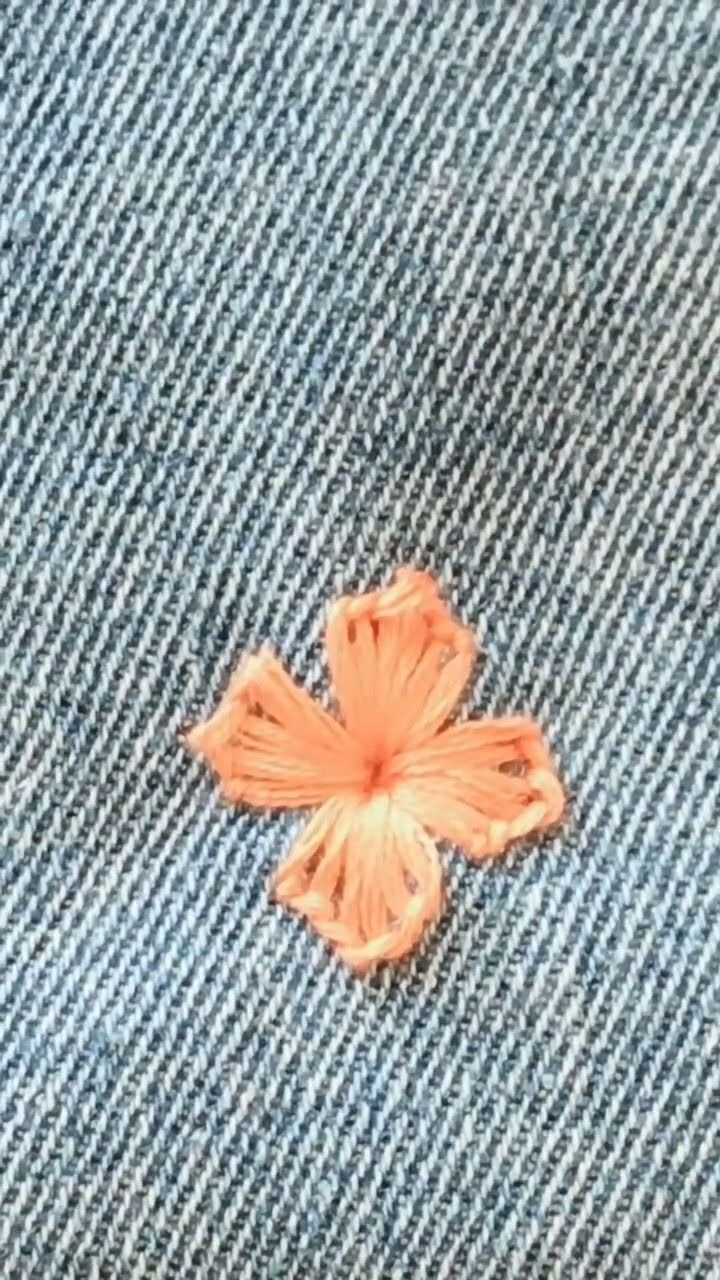 在衣服上缝个这样的小花真是太漂亮了大家都学起来吧