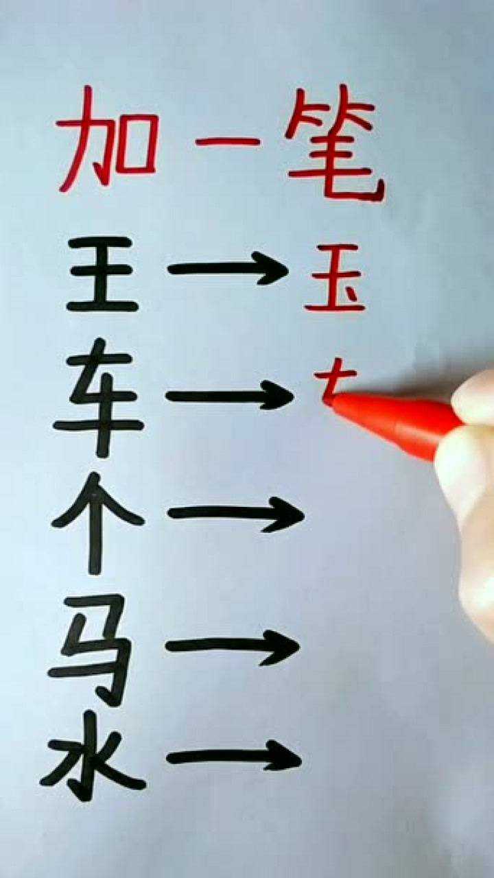 王加一笔变成玉车加一笔变成轧那么水加一笔会变成什么字呢