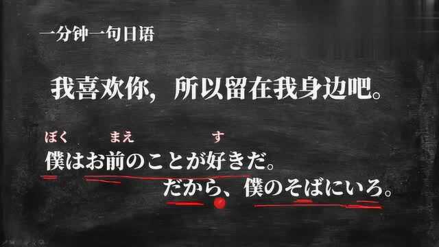 一分钟一句日语:我喜欢你,所以留在我身边吧