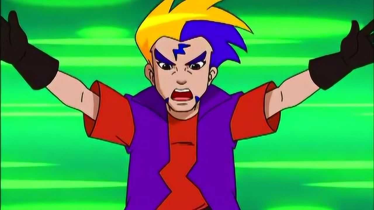 劲爆战士阿豹使出必杀技攻击幽冥神兽陀螺