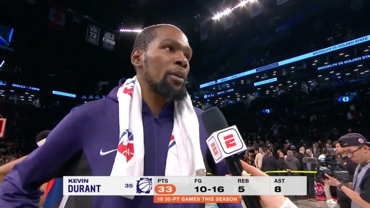 nba采访杜兰特我在篮网学到了很多会用这段经历帮助太阳变得更好