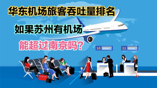 2023年7月华东机场旅客吞吐量排名,如果苏州有机场,能排第几?